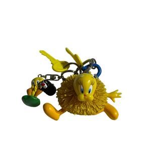 Vintage Looney Tunes Tweedy Bird Koosh key chain w extras. Yellow.
